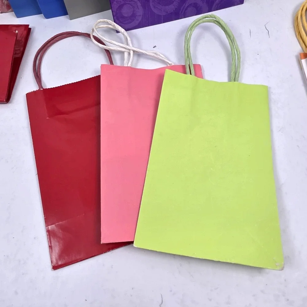 Vintage Gift Bags Mixed Lot of 20 Colorful New & Used 6